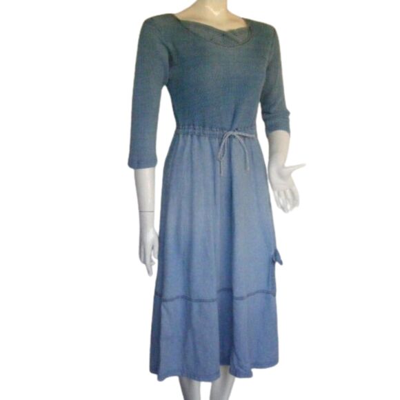 Hannah & Tina Dress Set, M, Vintage, Blue, Thermal/Chambray, Matching, Vest - Picture 9 of 13